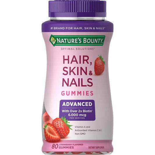 Nature's Bounty Optimal Solutions - Advanced Hair, Skin & Nails Gummies with Biotin