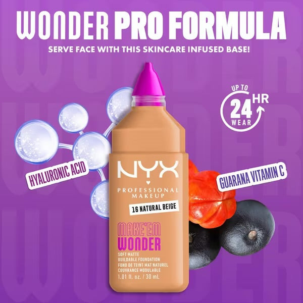 NYX Professional Makeup - Make 'EM Wonder, 24H Soft Matte Foundation **BAJO PEDIDO**