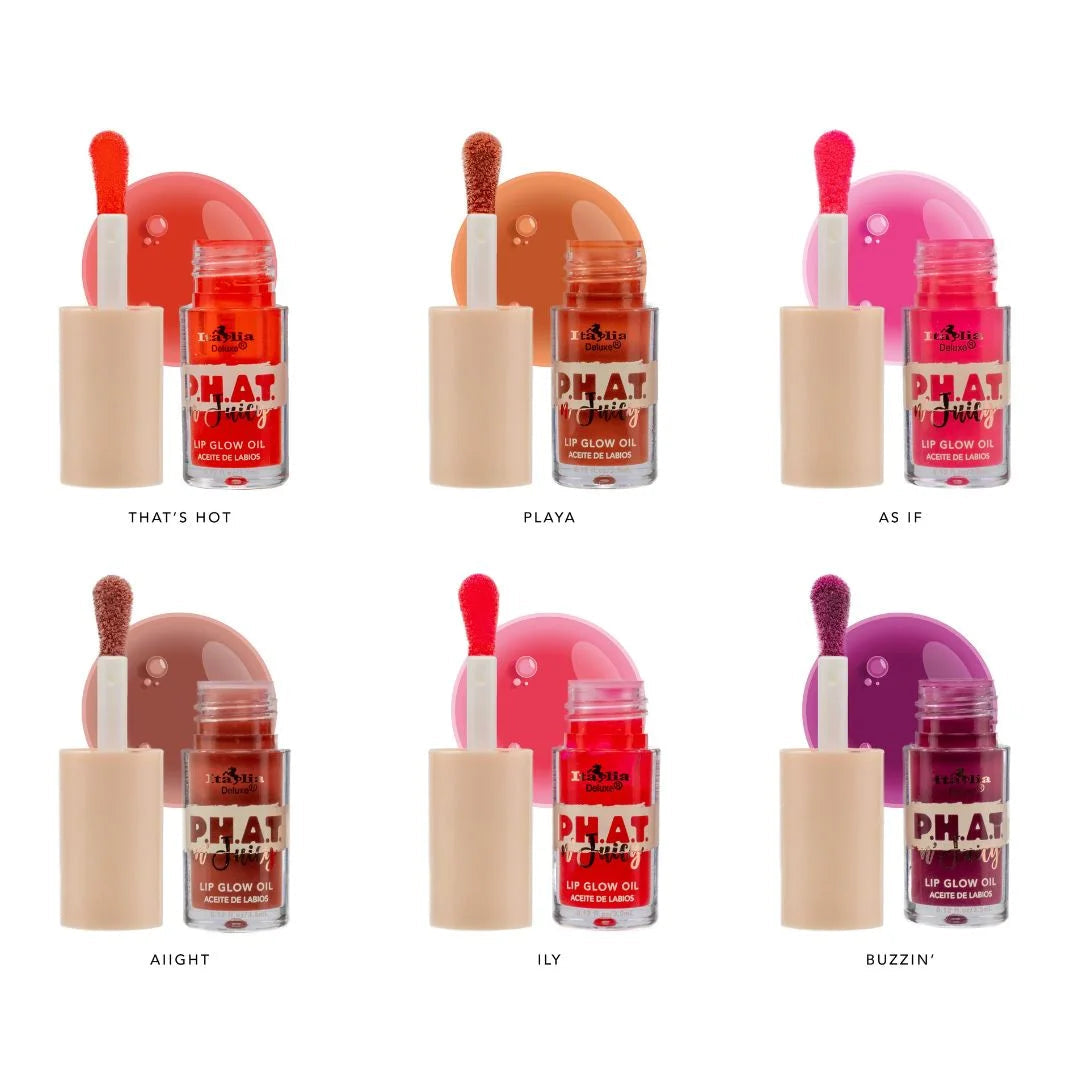 ✨Italia Deluxe P.H.A.T n' Juicy - 6 Tonos Surtidos Lip Glow Oil