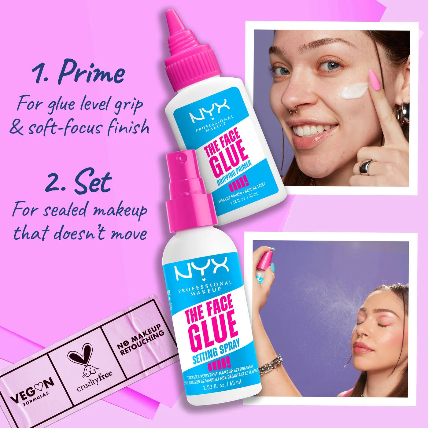 Nyx - The Face Glue Primer and Setting Spray Duo Kit