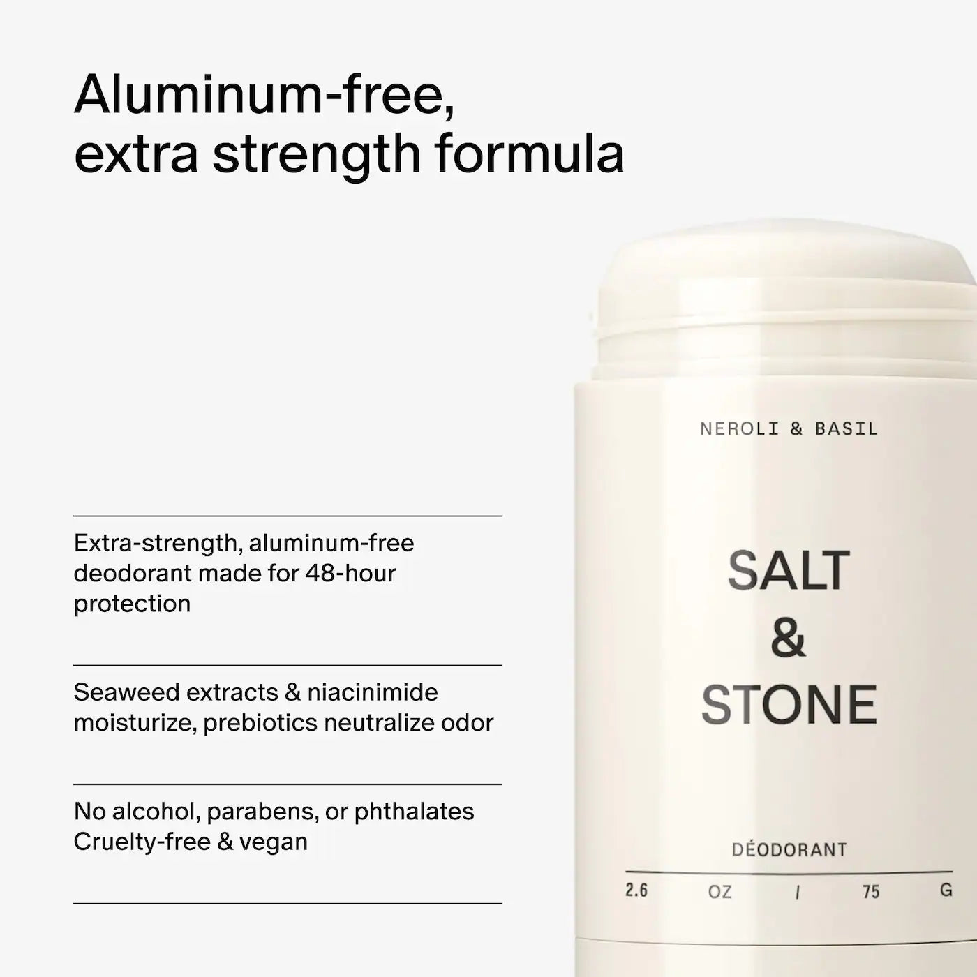 Salt & Stone - Neroli & Basil Extra-Strength Aluminum-Free Deodorant **BAJO-PEDIDO**