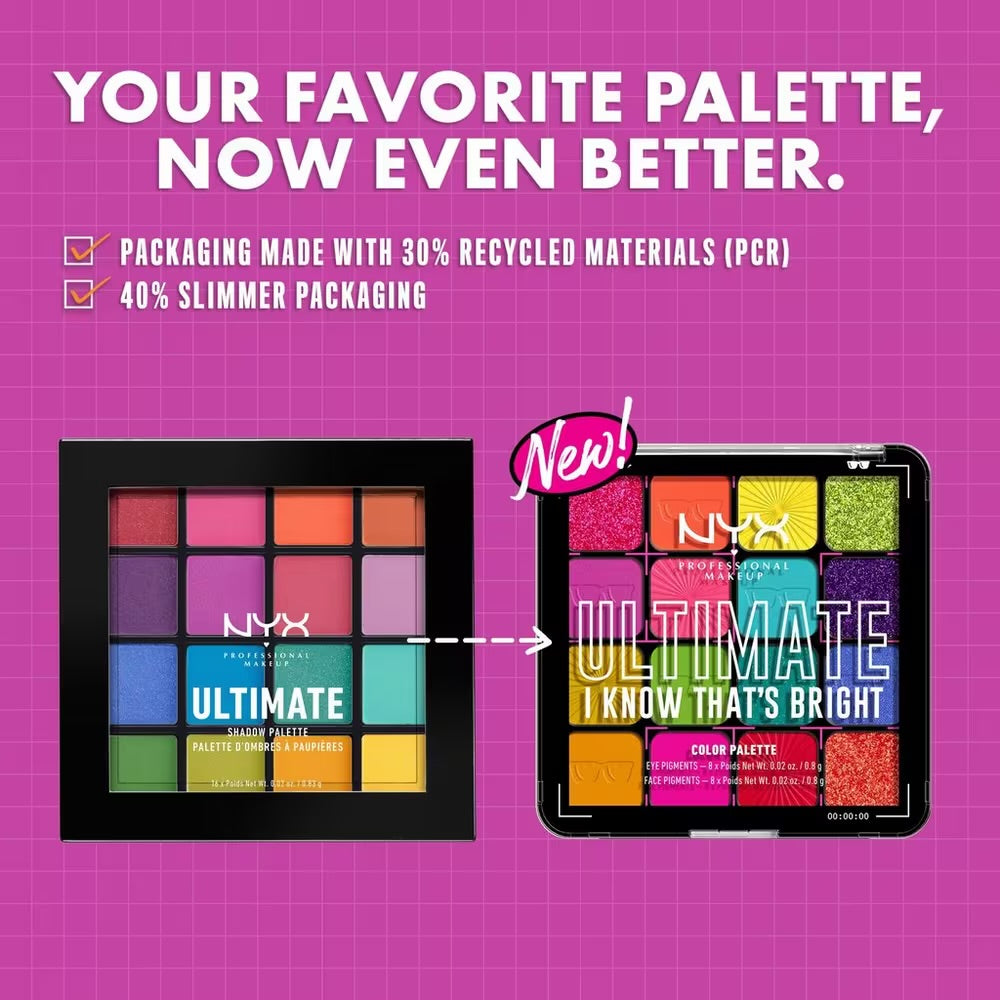 NYX Professional Makeup - Ultimate Color Shadow Palette I Know That's Bright **BAJO-PEDIDO**
