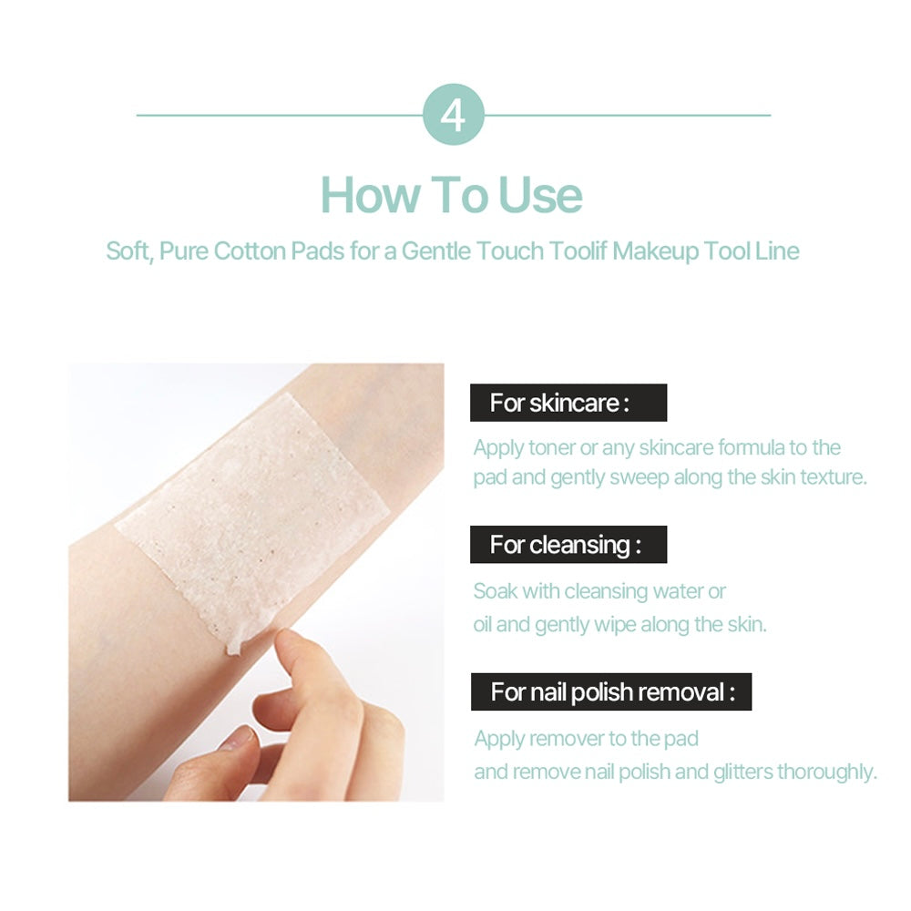Toolif - Unbleached 3-Layered Cotton Pads