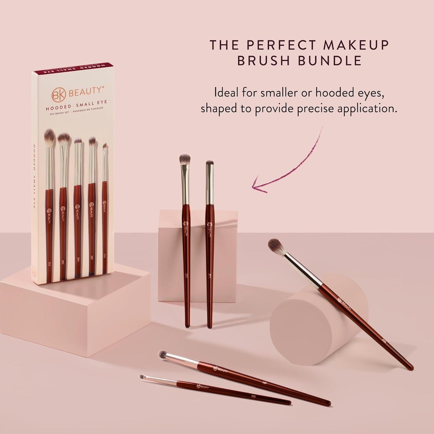 BK BEAUTY - Juego de brochas para ojos con capucha o más pequeños (5 piezas) **BAJO-PEDIDO**