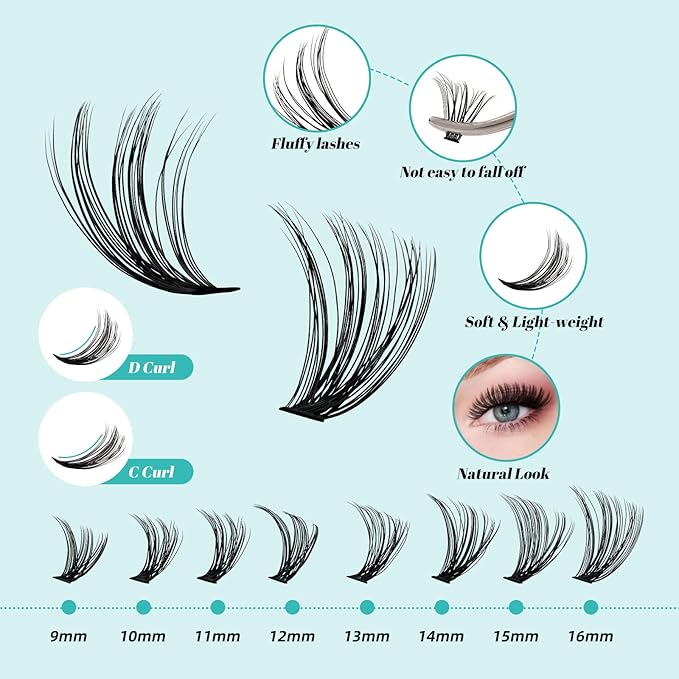 AMZGIRL LASH - Kit de Racimos de 320 Unidades
