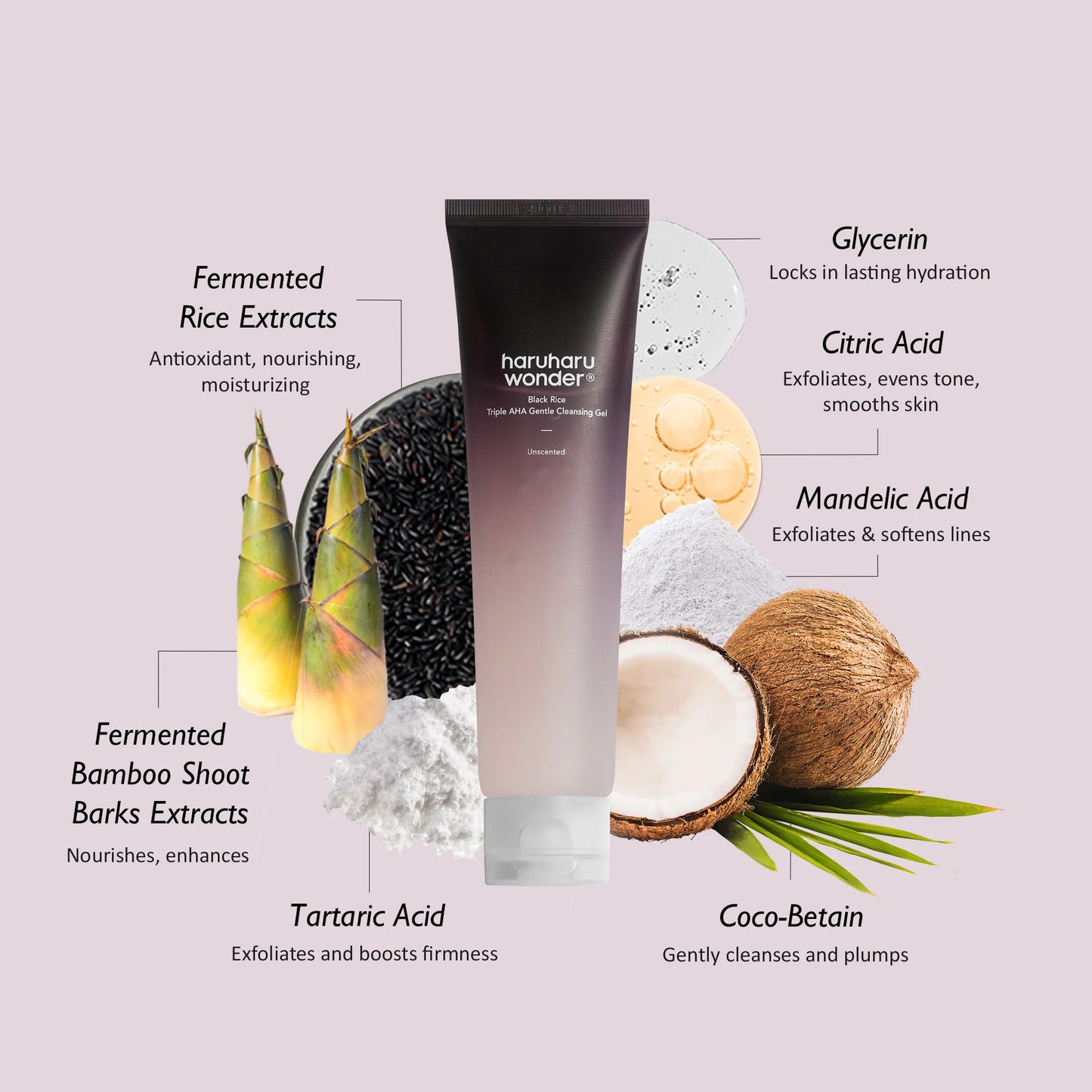 Haruharu Wonder - Black Rice Triple AHA Gentle Cleansing Gel