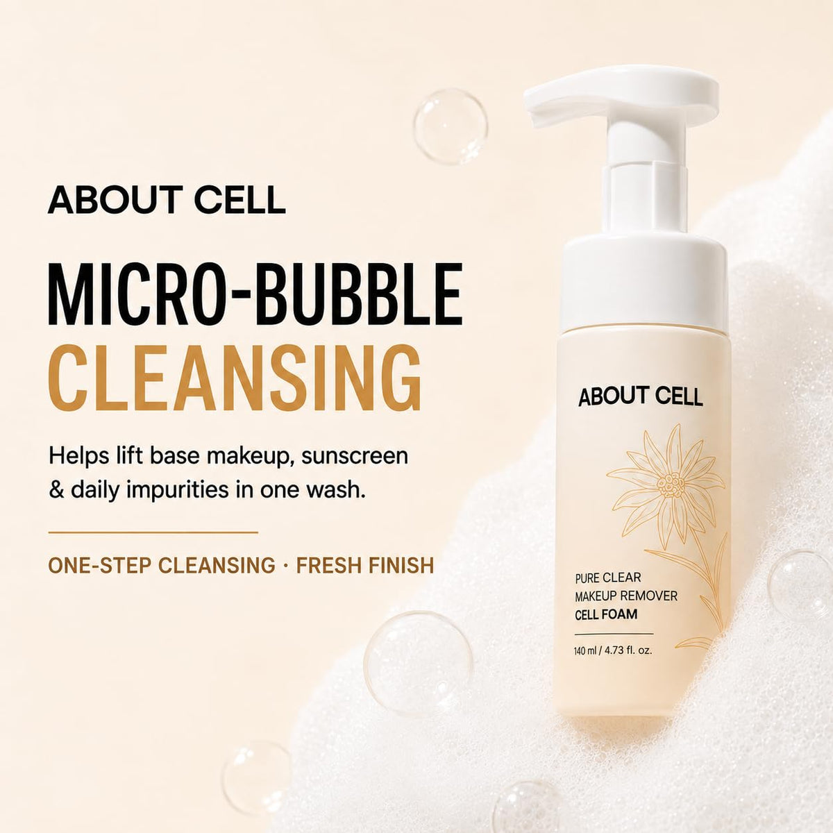 ABOUT CELL - Pure Clear Makeup Remover Cell Foam