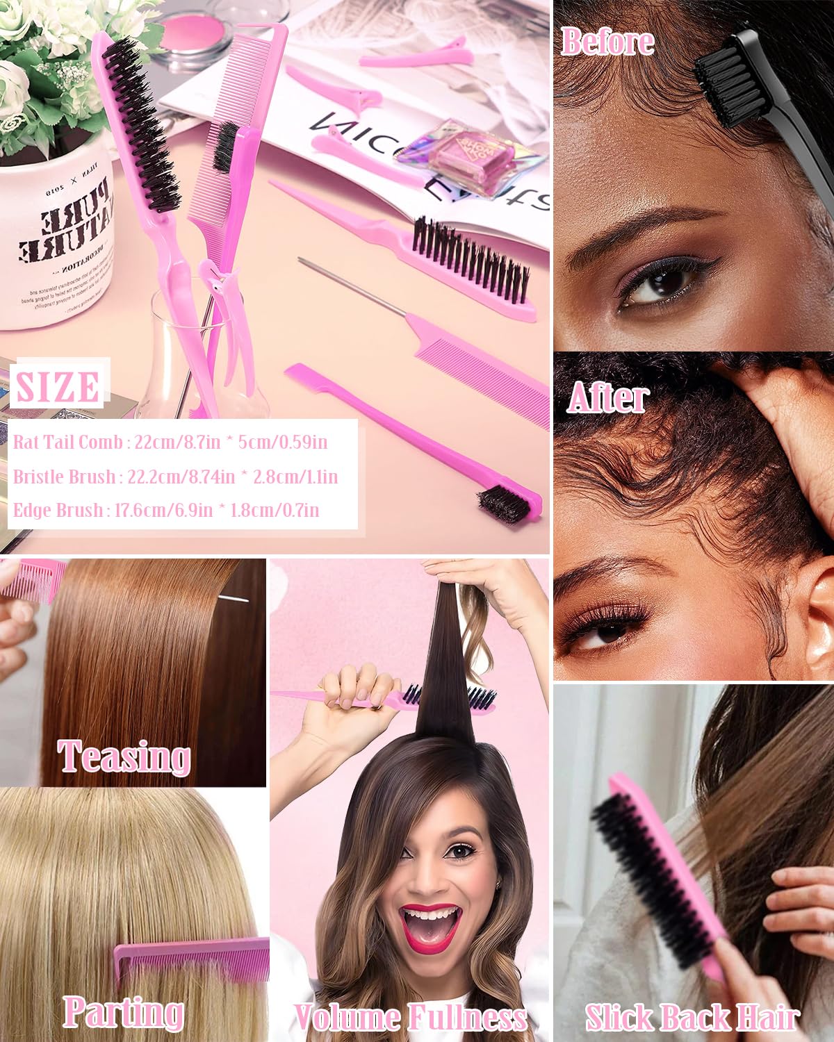 Samnyte - Hair Wax Stick & Slick Back Hair Brush