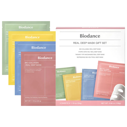 Biodance - Real Deep Mask Gift Set - 4 Masks for Pore Care, Hydration, Calming and Dark Spot Treatment **BAJO-PEDIDO**