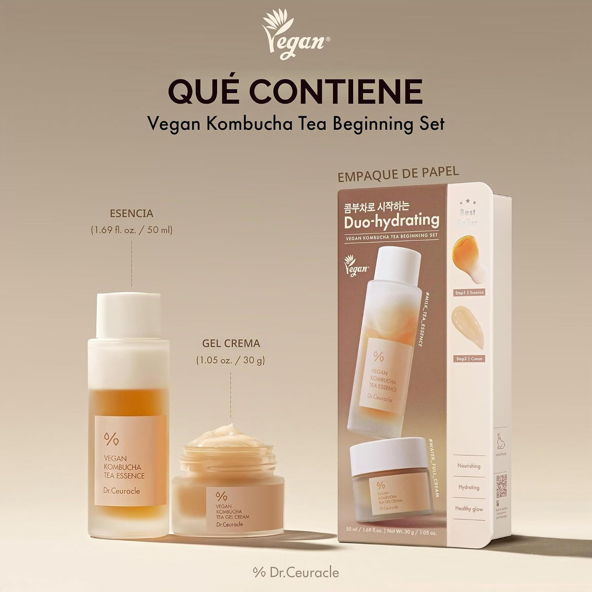 Dr.Ceuracle - Vegan Duo Hydrating Vegan Kombucha Tea Beginning Set