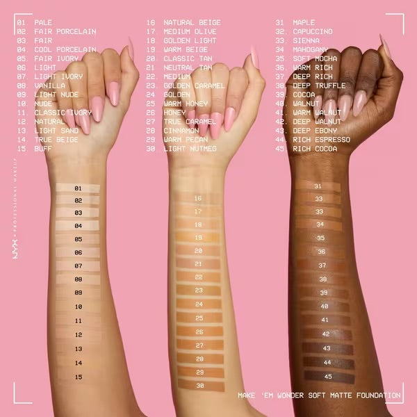 NYX Professional Makeup - Make 'EM Wonder, 24H Soft Matte Foundation **BAJO PEDIDO**