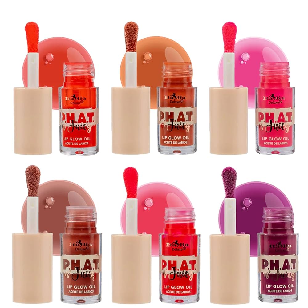 ✨Italia Deluxe P.H.A.T n' Juicy - 6 Tonos Surtidos Lip Glow Oil