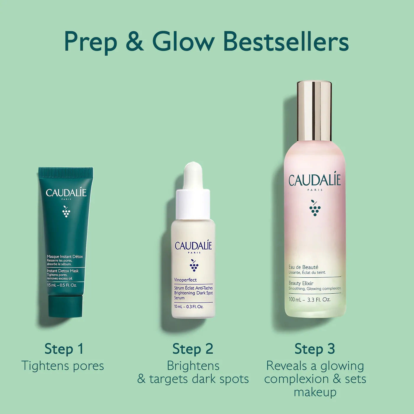 Caudalie -  Prep & Glow Bestsellers Trio **BAJO-PEDIDO**