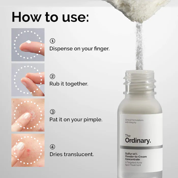 The Ordinary - Sulfur 10% Powder-to-Cream Concentrate Acne Spot Treatment
