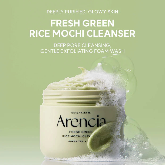 Arencia - Fresh Green Rice Mochi Foaming Cleanser with Green Tea and Tea Tree for Acne-Prone Skin **BAJO-PEDIDO**