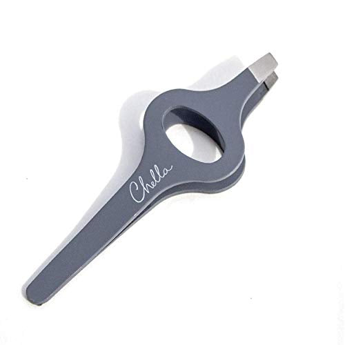 Chella Pinzas para cejas, pinzas de cejas inclinadas de acero inoxidable recubierto de goma **BAJO-PEDIDO**