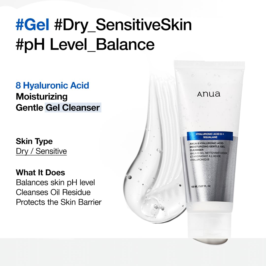 Anua - 8 Hyaluronic Acid Moisturizing Gentle Gel Cleanser