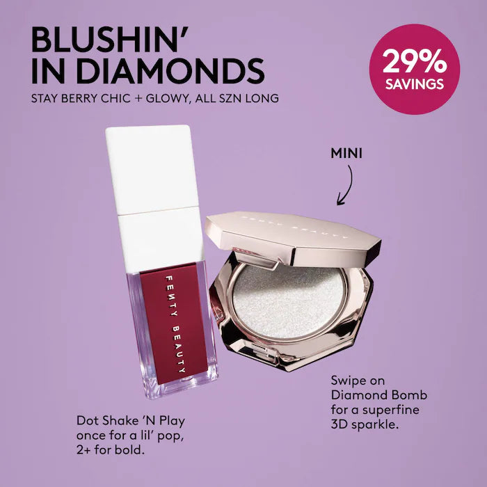Fenty Beauty by Rihanna  Blushin' In Diamonds Liquid Blush + Highlighter Duo Makeup Gift Set **BAJO-PEDIDO**