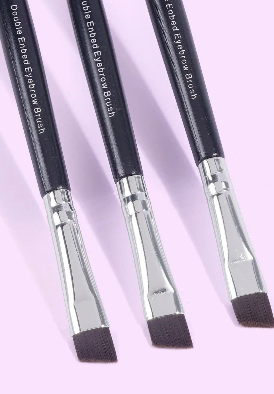 MANGE - Set de 3 piezas de brochas profesionales de doble punta para cejas