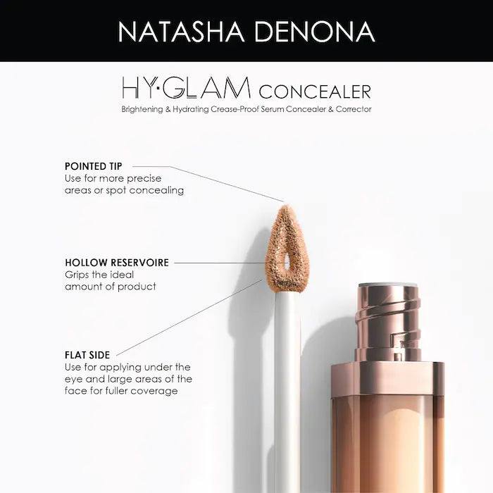 NATASHA DENONA - Hy-Glam Brightening & Hydrating Medium to Full Coverage Crease Proof Serum Concealer **BAJO-PEDIDO**