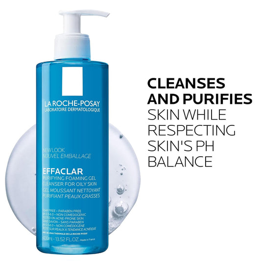 La Roche - Posay - Limpiador facial Effaclar en gel, espumante y purificador para limpieza facial y piel grasa **BAJO-PEDIDO**