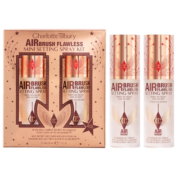 Charlotte Tilbury  Mini Airbrush Flawless Hydrating & Waterproof Setting Spray Duo Gift Set **BAJO-PEDIDO**