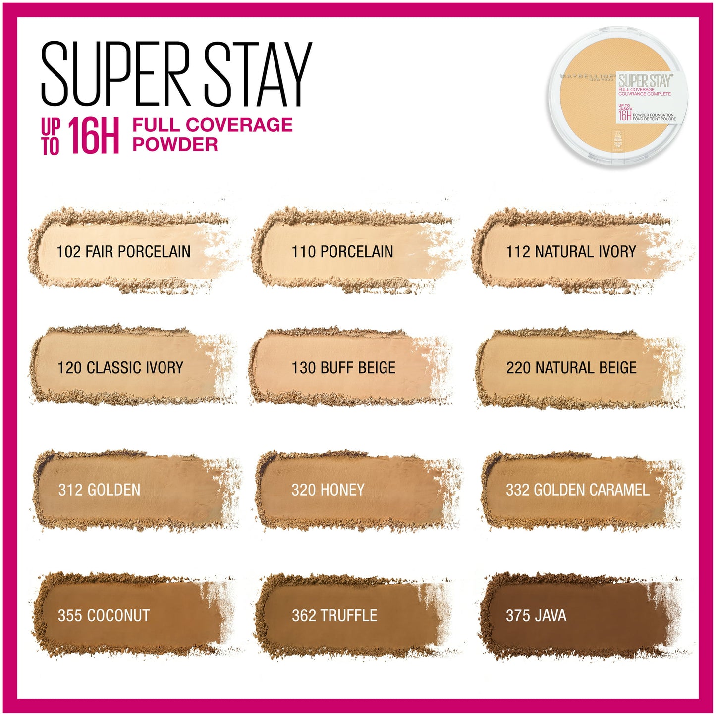 Polvo Super Stay Full Coverage Powder Foundation - Maybelline