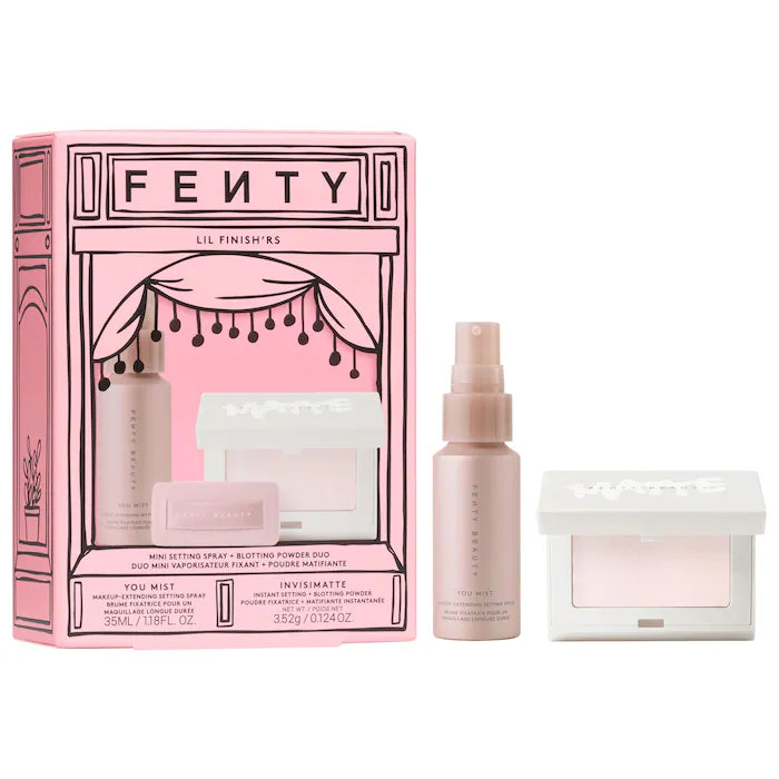Fenty Beauty by Rihanna - Lil Finish'rs Mini Setting Spray + Blotting Powder Duo Makeup Gift Set **BAJO-PEDIDO**