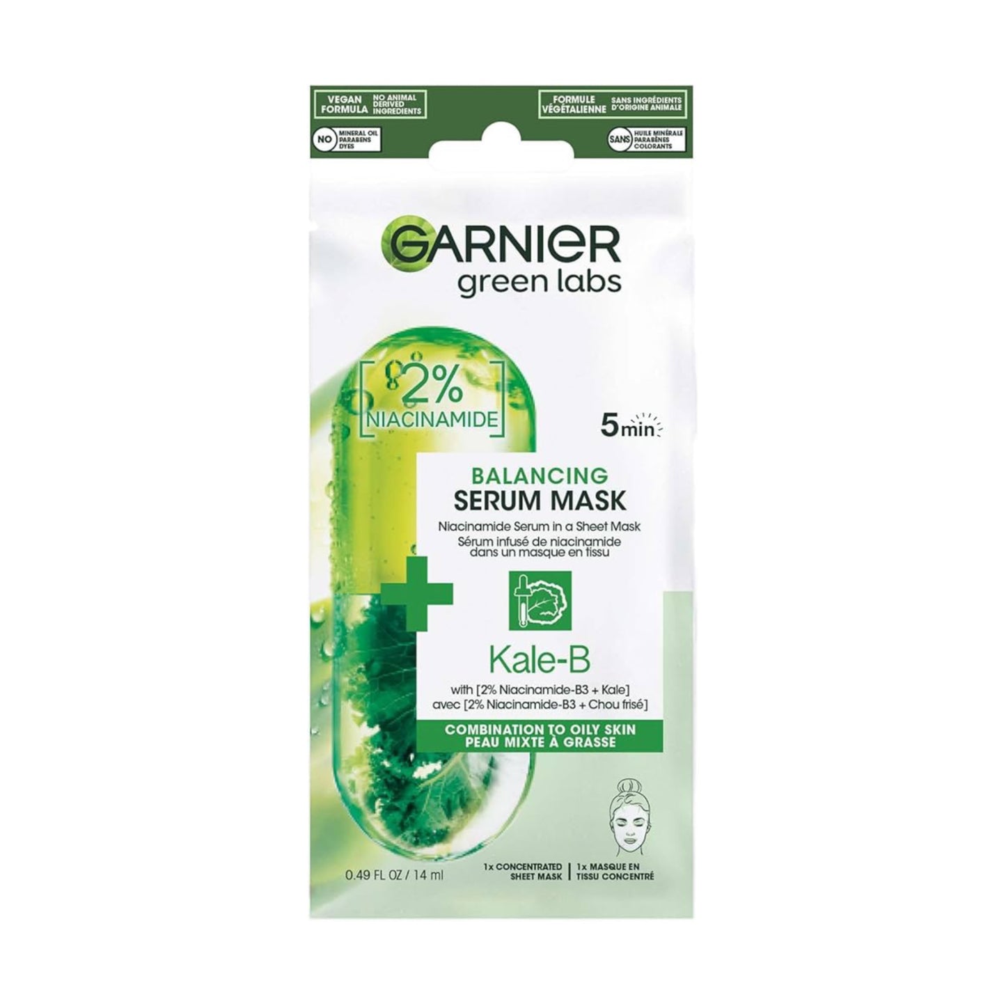 Garnier - 2% Niacinamide + Kale Balancing Ampoule Sheet Mask