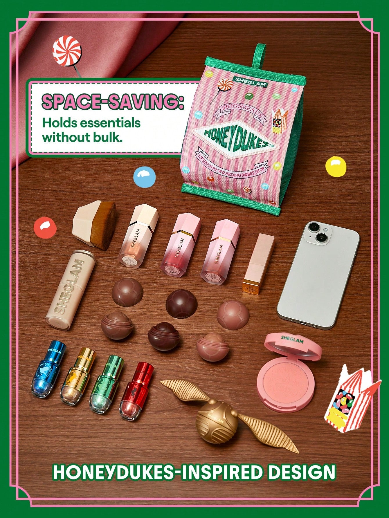 Sheglam - Harry Potter™ Sweet Shop Makeup Bag Valentine'S Day Decor Love Gift Winter Makeup Party Beach Travel Holiday