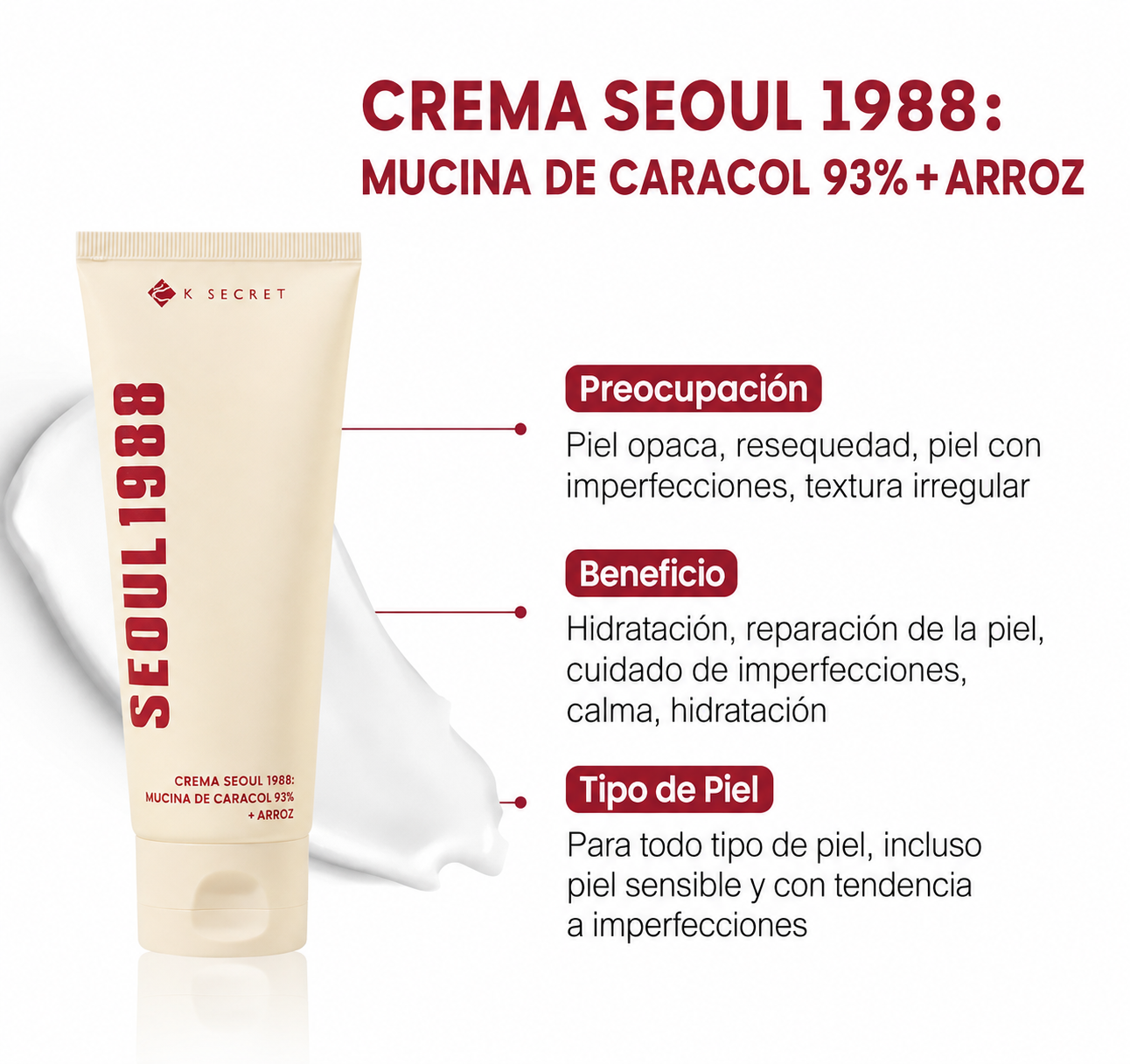 KSECRET - Seoul 1988 Cream Snail Mucin 93% + Rince