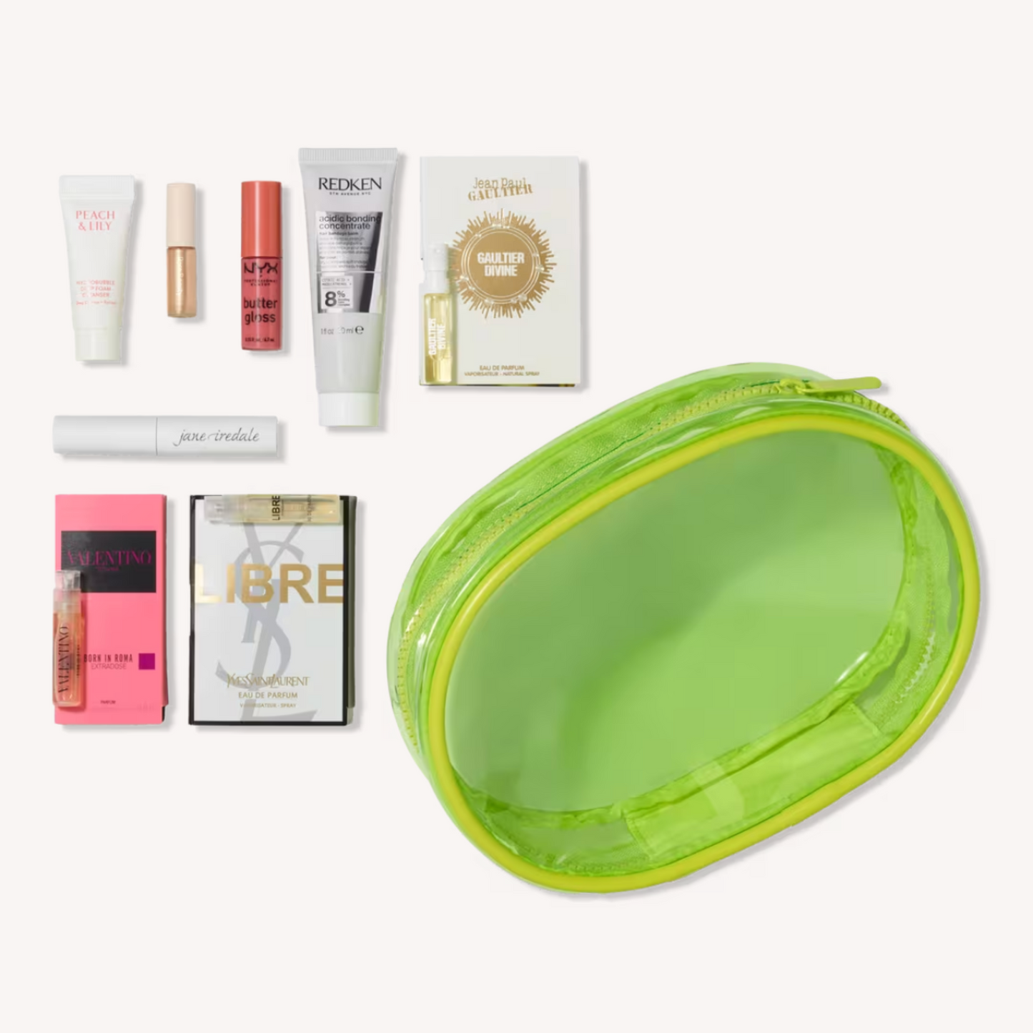 7 Piece Beauty Bag Green
