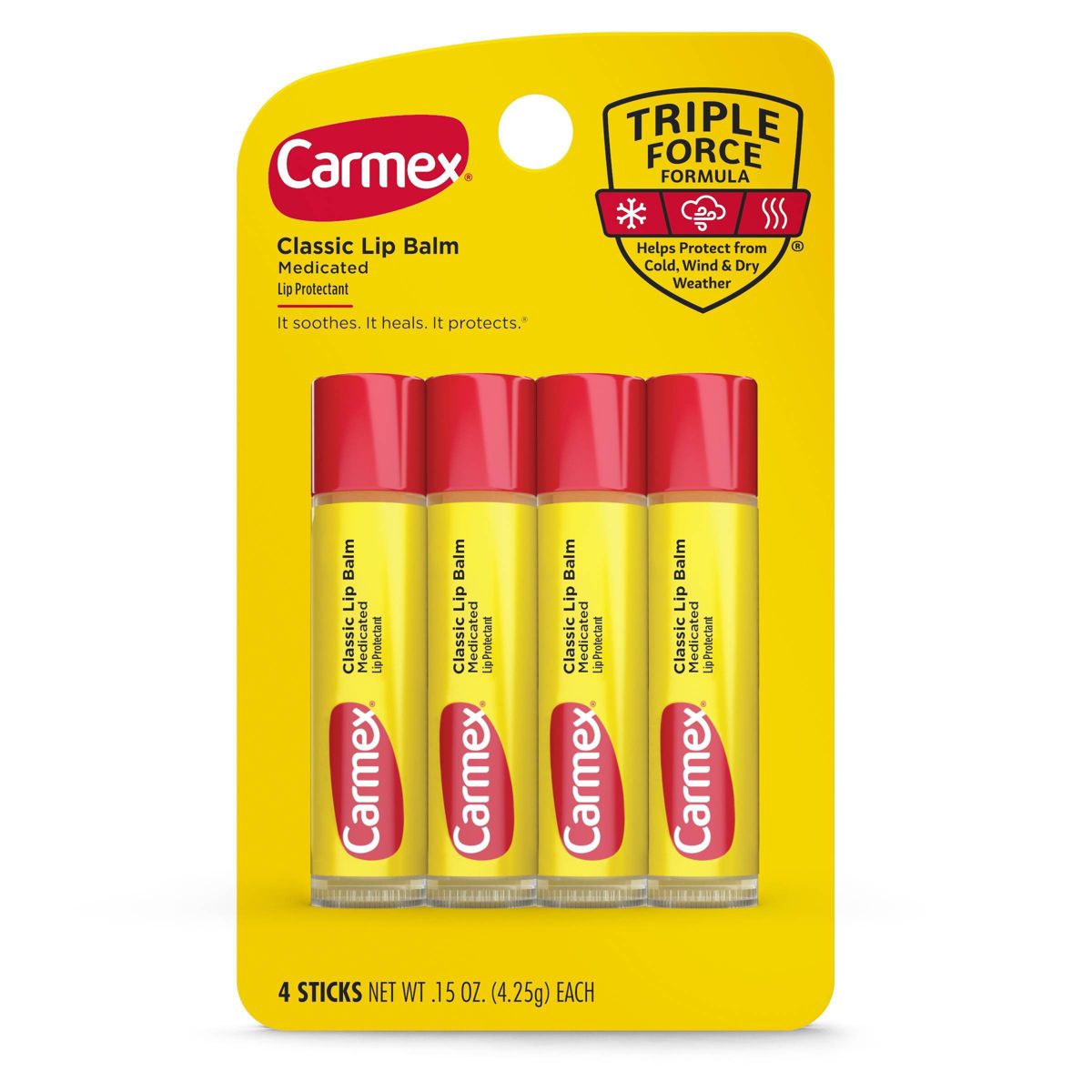 Carmex - Classic Lip Balm Medicated Stick (4 unidades)