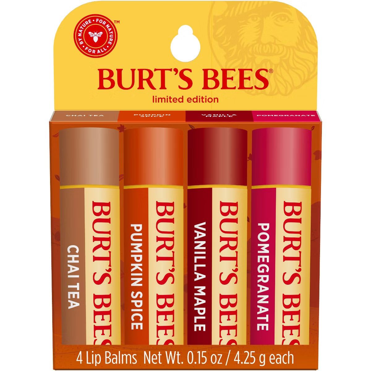 Burt's Bees - Fall Lip Balm Gift Set - 4ct **BAJO-PEDIDO**