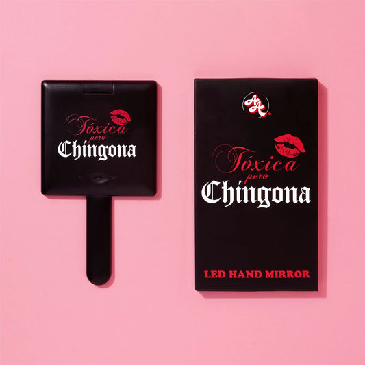 ✨Espejo Led Hand Held Mirror Toxica Pero Chingona - A Cute Attitude