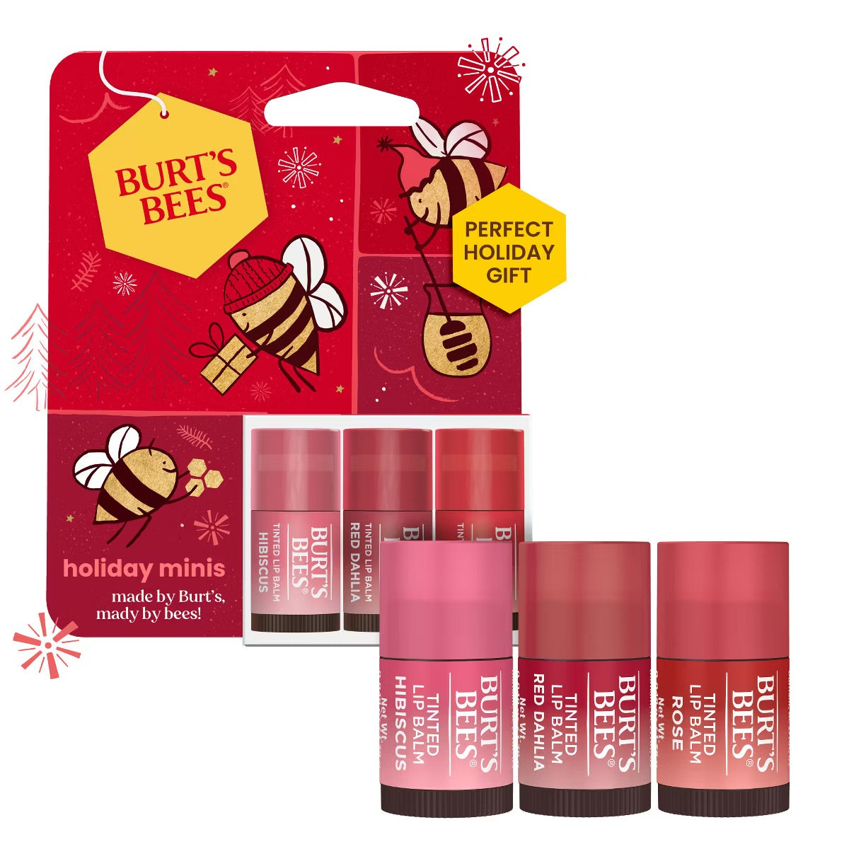 Burt's Bees Mini Lip Balms TLB Mini Rose + Red Dhalia + Hibiscus Gift Set - 3ct **BAJO-PEDIDO**