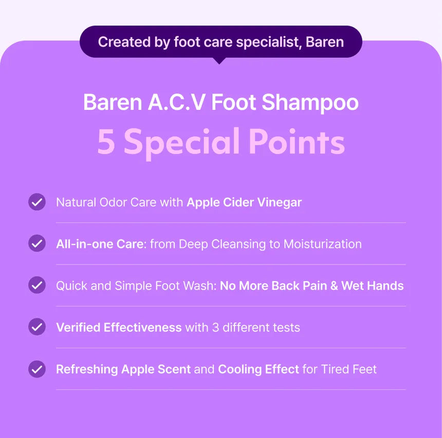 baren - Apple Cider Vinegar Foot Shampoo