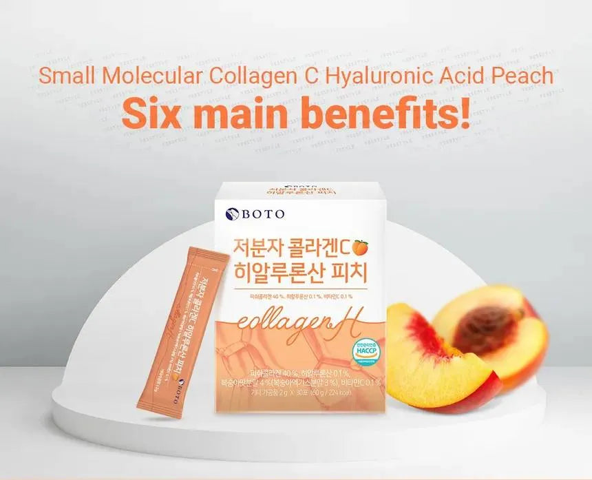 Boto - Suplemento Alimenticio con Colágeno y Ácido Hialurónico Small Molecular Collagen C Hyaluronic Acid Peach