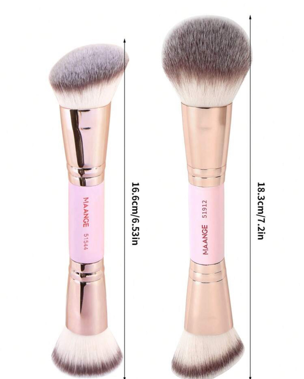 SHEIN - Set de 2 Brochas de Maquillaje doble cabezal