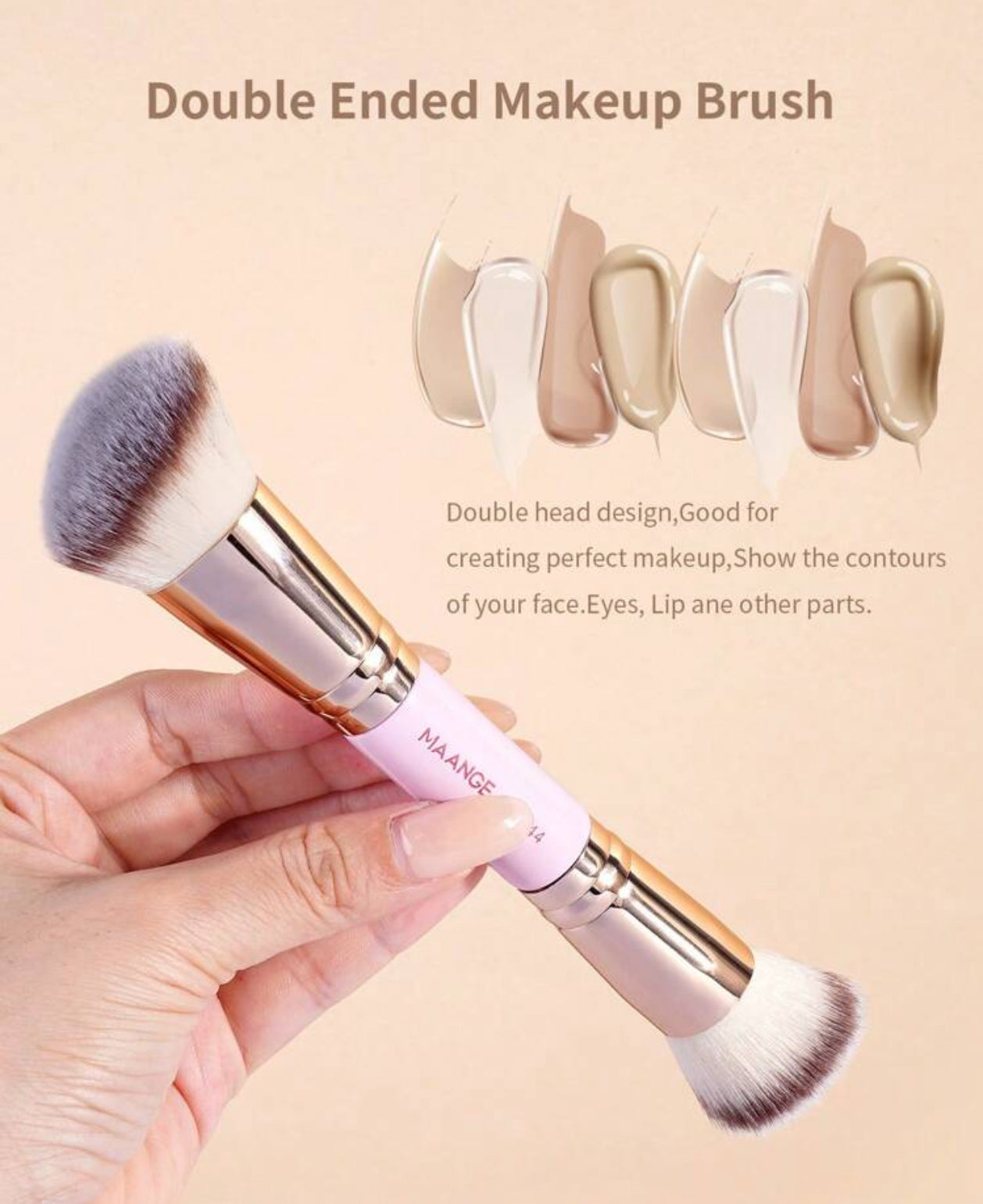 SHEIN - Set de 2 Brochas de Maquillaje doble cabezal